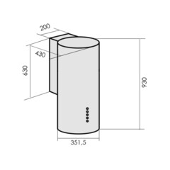 Кухонная вытяжка цилиндрическая Lauf Andromeda 350 Inox 35,2 см черная - фото 3