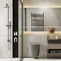 Унитаз подвесной Abber Bequem безободковый серый матовый с сиденьем дюропласт микролифт смыв торнадо (AC1102TMG) - фото 3