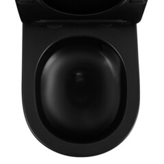 Унитаз подвесной Abber Bequem безободковый черный матовый с сиденьем дюропласт микролифт смыв торнадо (AC1102TMB) - фото 5