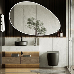 Унитаз подвесной Abber Bequem безободковый черный матовый с сиденьем дюропласт микролифт смыв торнадо (AC1102TMB) - фото 2