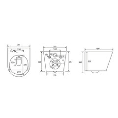 Унитаз подвесной Abber Bequem безободковый черный матовый с сиденьем дюропласт микролифт смыв торнадо (AC1102TMB) - фото 3