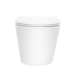 Унитаз подвесной Abber Bequem безободковый белый матовый с сиденьем дюропласт микролифт смыв торнадо (AC1102TMW) - фото 6