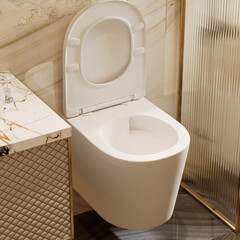 Унитаз подвесной Abber Bequem безободковый белый матовый с сиденьем дюропласт микролифт смыв торнадо (AC1102TMW) - фото 4