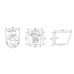 Унитаз подвесной Abber Bequem безободковый белый матовый с сиденьем дюропласт микролифт смыв торнадо (AC1102TMW) - фото 3