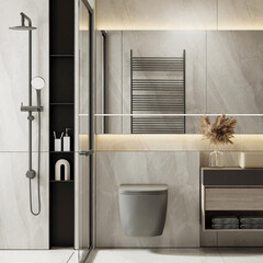 Унитаз подвесной Abber Bequem безободковый серый матовый с сиденьем дюропласт микролифт смыв торнадо (AC1101TMG) - фото 3