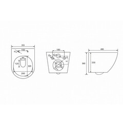 Унитаз подвесной Abber Bequem безободковый серый матовый с сиденьем дюропласт микролифт смыв торнадо (AC1101TMG) - фото 2