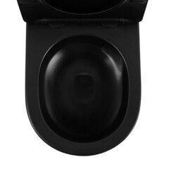 Унитаз подвесной Abber Bequem безободковый черный матовый с сиденьем дюропласт микролифт смыв торнадо (AC1100TMB) - фото 5