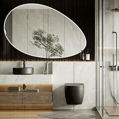 Унитаз подвесной Abber Bequem безободковый черный матовый с сиденьем дюропласт микролифт смыв торнадо (AC1100TMB) - фото 2