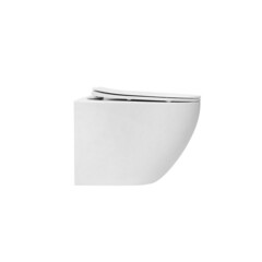 Унитаз подвесной Abber Bequem безободковый белый матовый с сиденьем дюропласт микролифт смыв торнадо (AC1100TMW) - фото 7