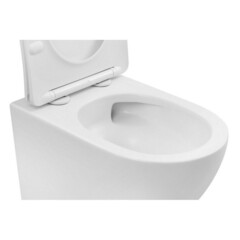 Унитаз подвесной Abber Bequem безободковый белый матовый с сиденьем дюропласт микролифт смыв торнадо (AC1100TMW) - фото 6