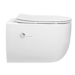 Унитаз подвесной Abber Bequem безободковый белый с функцией биде и сиденьем дюропласт микролифт смыв торнадо (AC1104TNS) - фото 5