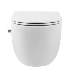 Унитаз подвесной Abber Bequem безободковый белый с функцией биде и сиденьем дюропласт микролифт смыв торнадо (AC1104TNS) - фото 4