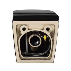 Унитаз подвесной Abber Bequem безободковый черный матовый с сиденьем дюропласт микролифт с импульсным смывом (AC1108PMB) - фото 6