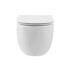 Унитаз подвесной Abber Bequem безободковый белый с сиденьем дюропласт микролифт смыв торнадо (AC1104TN) - фото 5