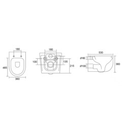 Унитаз подвесной Abber Bequem безободковый белый с сиденьем дюропласт микролифт смыв торнадо (AC1104TN) - фото 2