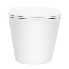 Унитаз подвесной Abber Bequem безободковый белый с сиденьем дюропласт микролифт смыв торнадо (AC1102T) - фото 5