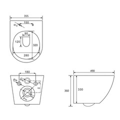 Унитаз подвесной Abber Bequem безободковый белый с сиденьем дюропласт микролифт смыв торнадо (AC1102T) - фото 2