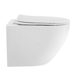 Унитаз подвесной Abber Bequem безободковый белый с сиденьем дюропласт микролифт смыв торнадо (AC1100T) - фото 7