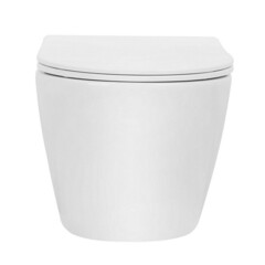 Унитаз подвесной Abber Bequem безободковый белый с сиденьем дюропласт микролифт смыв торнадо (AC1100T) - фото 6