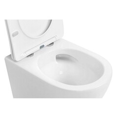 Унитаз подвесной Abber Bequem безободковый белый с сиденьем дюропласт микролифт смыв торнадо (AC1100T) - фото 5