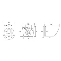Унитаз подвесной Abber Bequem безободковый белый с сиденьем дюропласт микролифт смыв торнадо (AC1100T) - фото 2