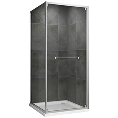 Душевой уголок Abber Schwarzer Diamant хром 100х100х195 см квадрат стекло прозрачное 6 мм (AG0A100) - фото 4
