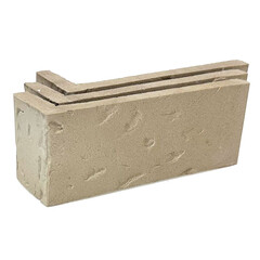 Изображение товара Клинкерная плитка для фасада угловая Terramatic Moon Grey AC Y 8404 Y (8 шт.= 0,14 кв.м) cерая с белым оттенком 185х60х71х14 мм