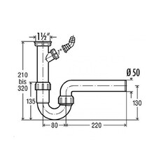 Сифон для мойки Viega 1 1/2х50 мм без выпуска с соединением 50 мм (102838) - фото 2
