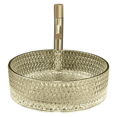 Раковина Abber Glas 40 см накладная золото (AK2301GG) - фото 4