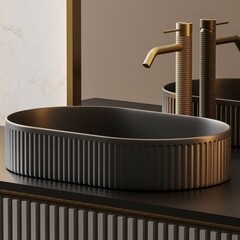 Раковина Abber Bequem 58 см накладная черная матовая (AC2116MB) - фото 4