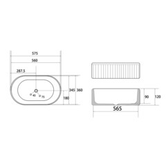 Раковина Abber Bequem 58 см накладная черная матовая (AC2116MB) - фото 3