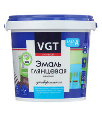 Эмаль акриловая глянцевая супербелая основа А VGT 1 кг