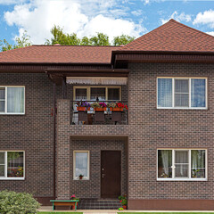 Панель фасадная гибкая Технониколь Hauberk Оптима 1000х250 мм кирпич шотландский 2 кв.м - фото 6