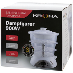 Пароварка электрическая Krona Dampfgarer 900W 900 Вт 12 л - фото 3
