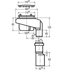 Сифон для душевого поддона Viega Tempoplex 6962 вертикальный с выпуском d90 мм с соединением 40/50 мм (576455) - фото 2