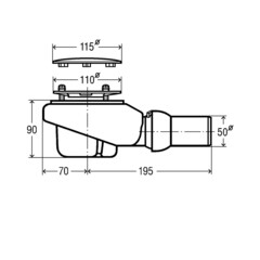 Сифон для душевого поддона Viega Tempoplex Plus 6960 шарнирный с выпуском d90 мм с соединением 50 мм со съемным гидрозатвором (578916) - фото 3