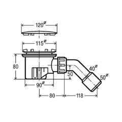 Сифон для душевого поддона Viega Tempoplex 6956EX с выпуском d90 мм с соединением 40/50 мм (364786) - фото 2