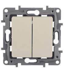 Изображение товара Выключатель Legrand Etika двухклавишный встраиваемый слоновая кость (672302)