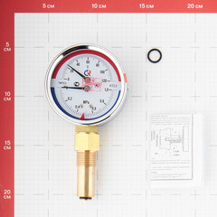 Термоманометр Росма ТМТБ-31Р.1 радиальный 1/2 НР(ш) 10 бар d80 мм (2331) - фото 6