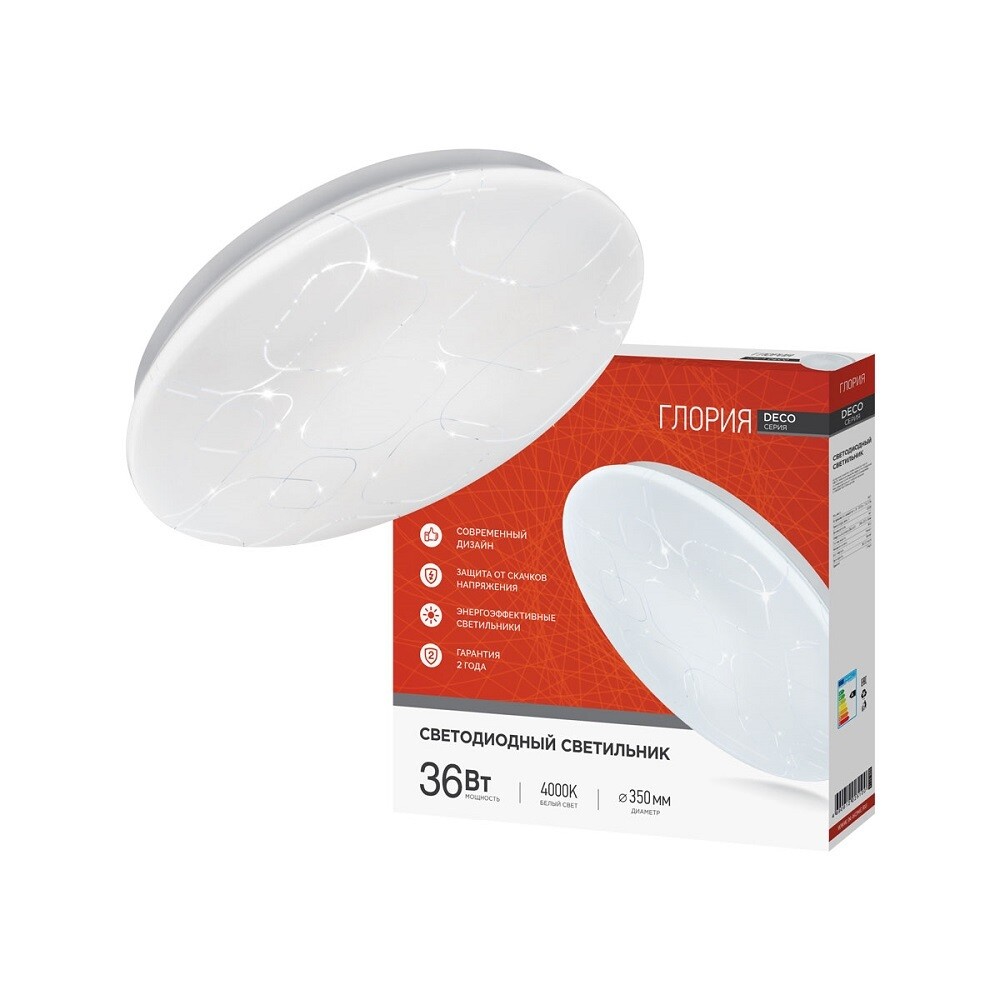 

Светильник светодиодный IN HOME Deco 4000К 36 Вт 10 кв.м белый IP40 (4690612025100)