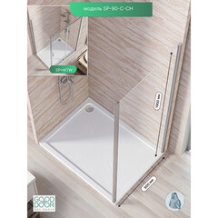 Боковая стенка Good Door Lite SP-90-C-CH хром 90х190 см стекло прозрачное 5 мм (ЛТ00013) - фото 2