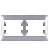 Изображение товара Рамка Systeme Electric Glossa двухместная алюминий (GSL000302)