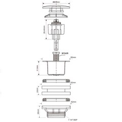 Донный клапан McAlpine клик-клак 1 1/4 с переливом хром (CWP60-SSP-PB) - фото 2