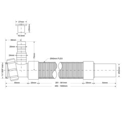 Сифон гофрированный McAlpine 1 1/4х32 мм с отводом белый (MRMF1W) - фото 2
