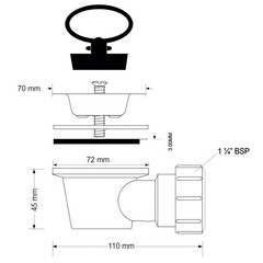Выпуск для раковины McAlpine 1 1/4 белый (MRWW2E) - фото 2
