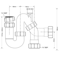 Сифон для раковины McAlpine 1 1/4х32 мм без выпуска с соединением 32 мм белый (MRW7V) - фото 2