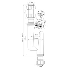 Сифон для раковины McAlpine 1 1/4х32 мм без выпуска с соединением 32 мм белый (MRW3V) - фото 2