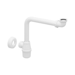 Сифон для раковины Viega 1 1/4х40 мм со смещением с соединением 40 мм без выпуска белый (128913) - фото 1