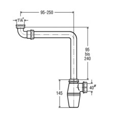 Сифон для раковины Viega 1 1/4х40 мм со смещением с соединением 40 мм без выпуска белый (128913) - фото 2