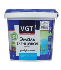 Эмаль акриловая глянцевая черная VGT 1 кг